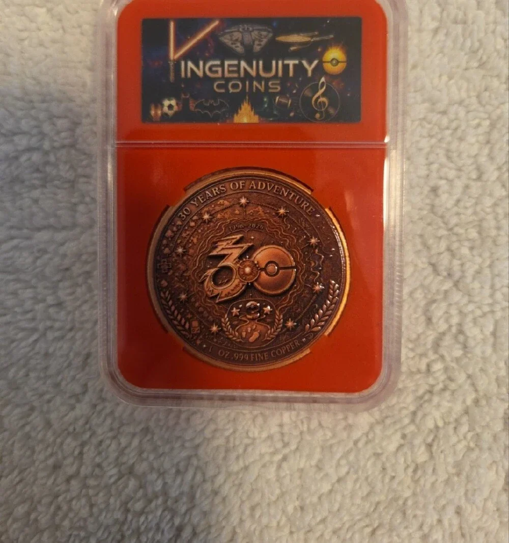 Pokemon Jirachi Commemorative Coin - Orange and Gold Accents/Copper Coin